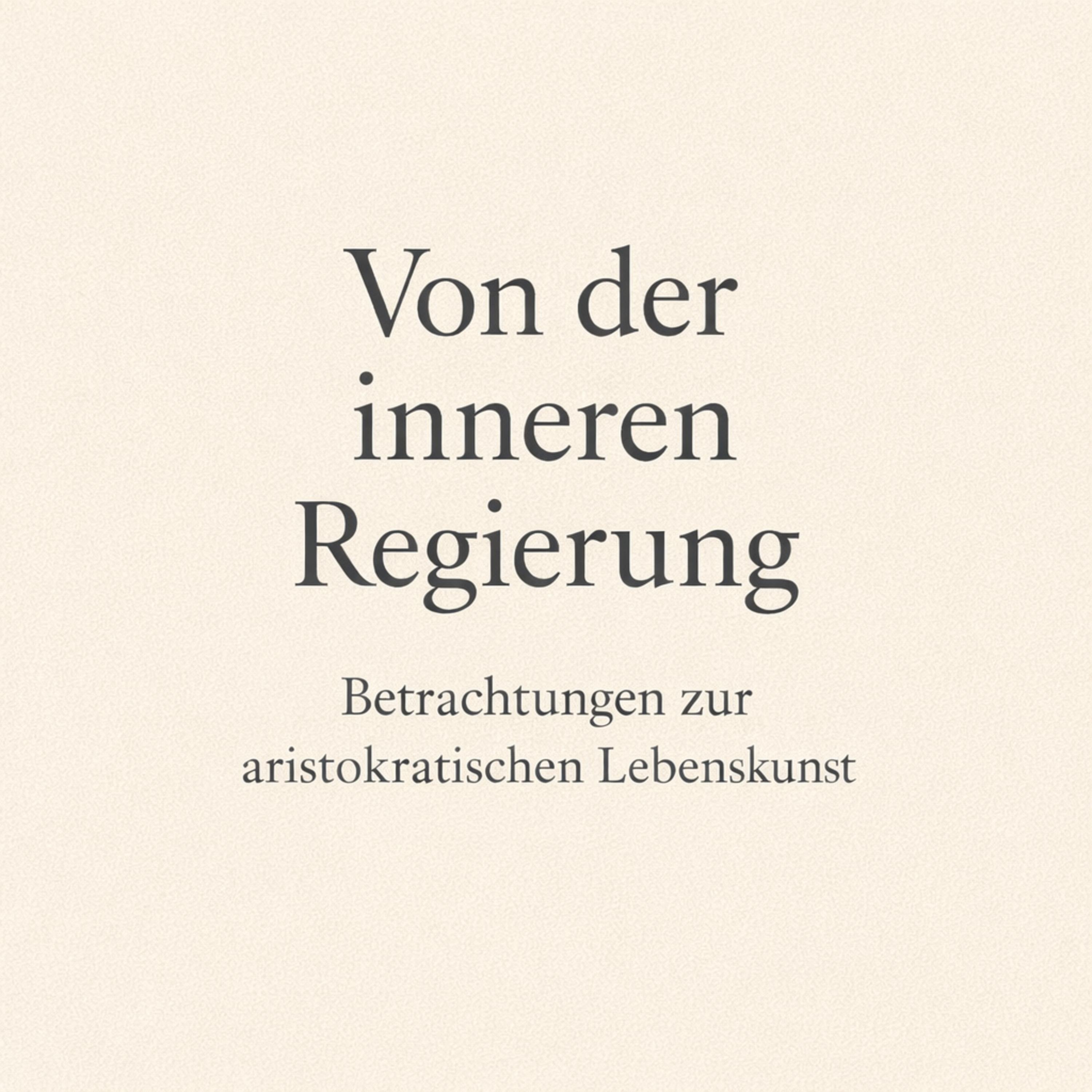 Von der inneren Regierung Cover